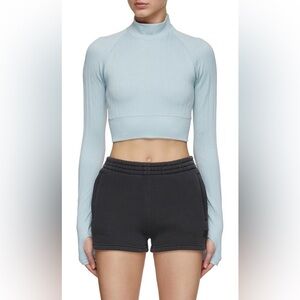 ALO Yoga Seamless Cable Knit Top in Chalk Blue - S